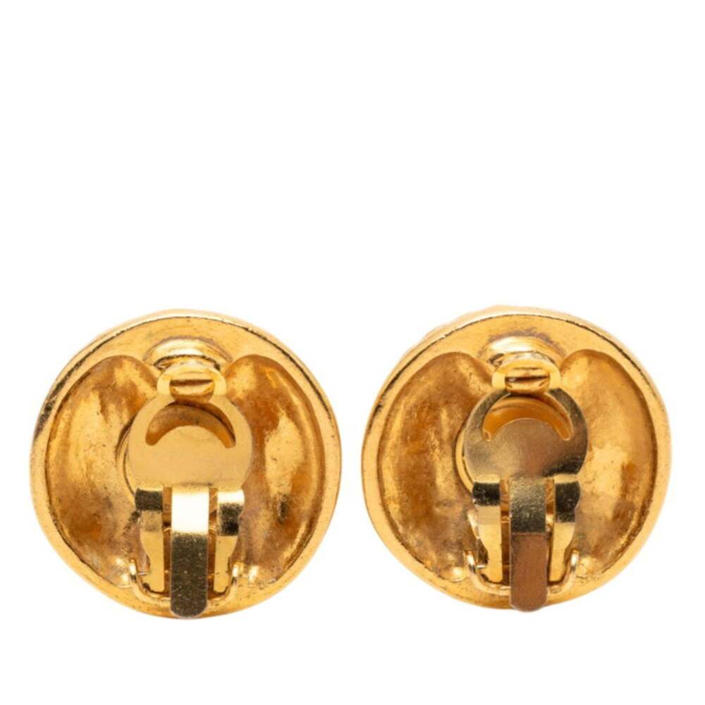 CHANEL Authentic Vintage Gold Logo Earrings - Picture 2 of 3